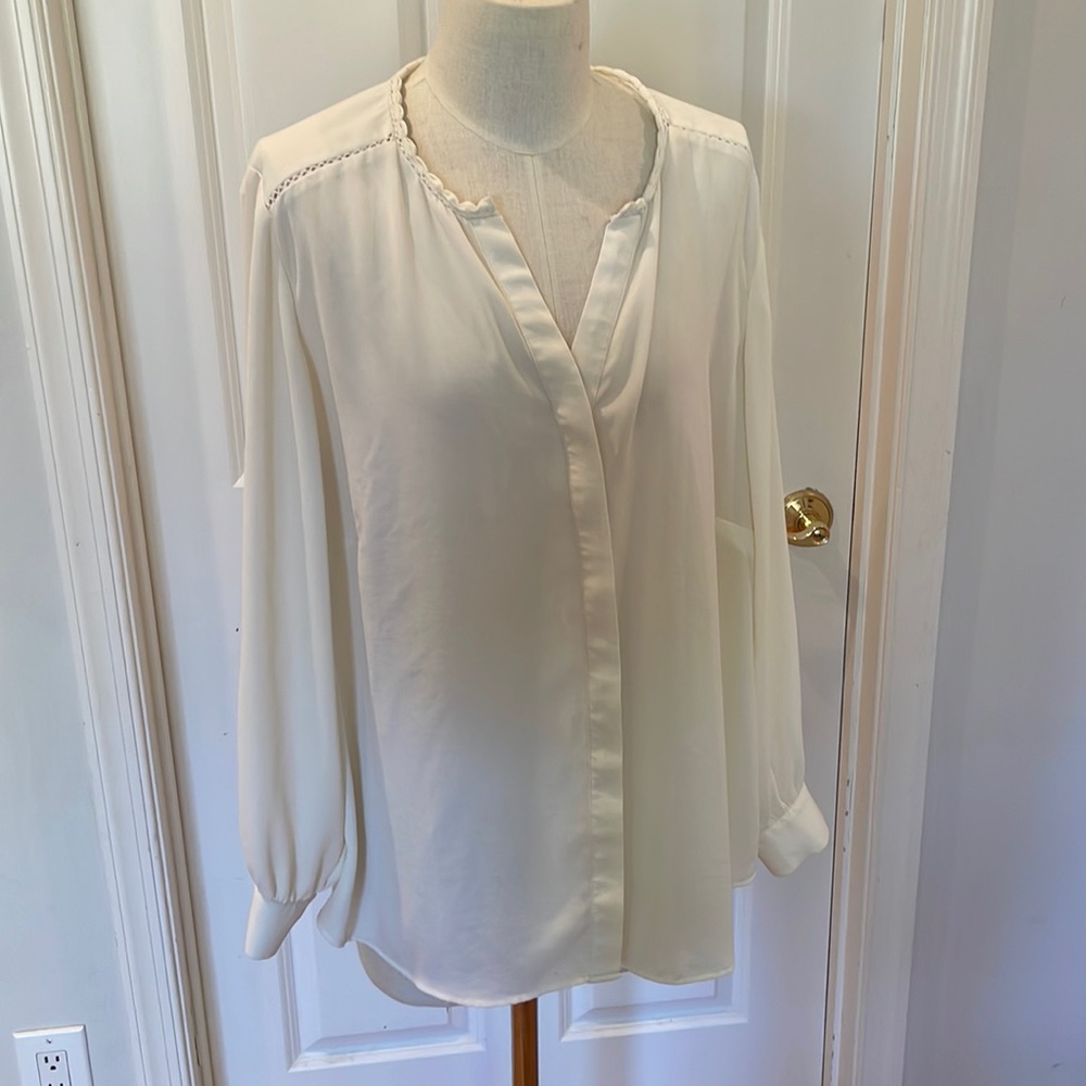 Talbots women’s 2XL petite cream button blouse